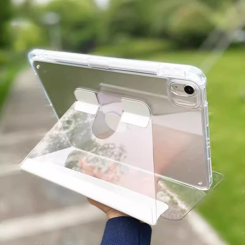 Capa De Cristal Transparente Para Samsung Tab S9 FE Plus S8 S7 12.4 A9 8.7 A8 10.5 A9 11 2023 S8 S7 11 S6 Lite 2024 Acrílico Anti-Dobra 360 ° Tampa De Rotação