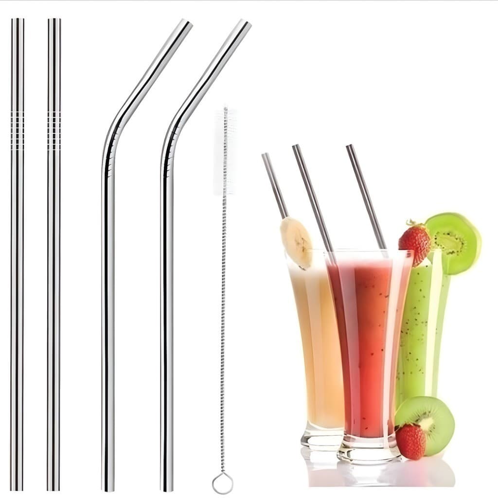 KIT CANUDO RETO CURVO E ESCOVA PARA LIMPEZA EM INOX 3 PCS
