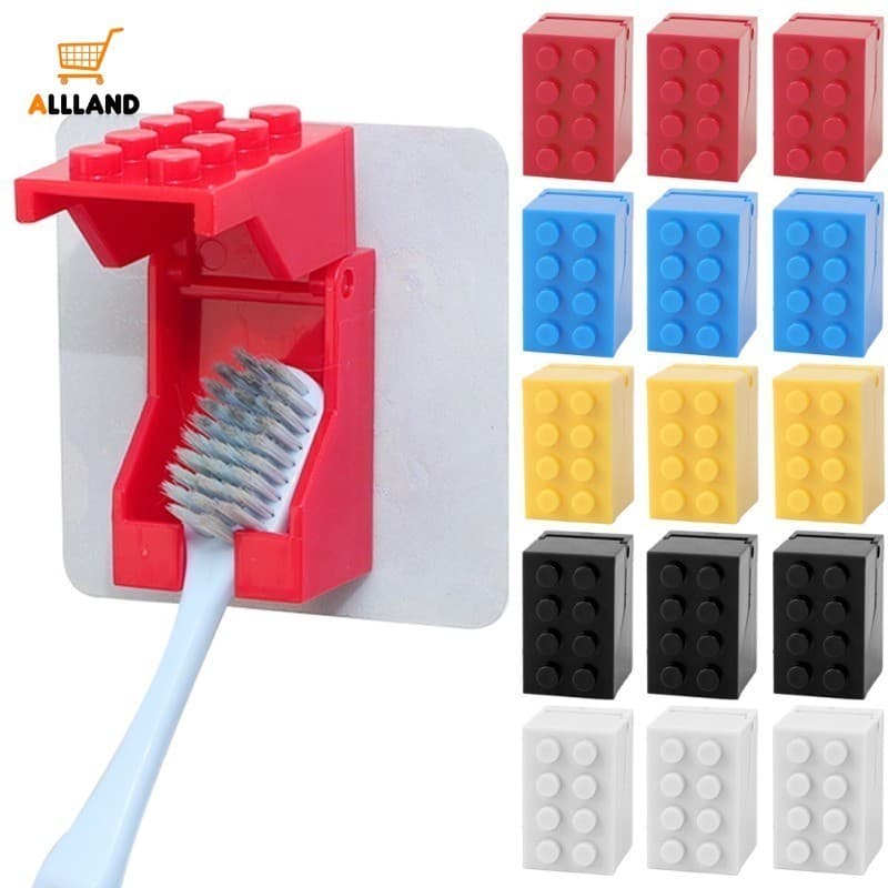 Porta-Escova De Dentes Em Forma De Bloco De Construção-Mini Infantil Colorida Montada Na Parede