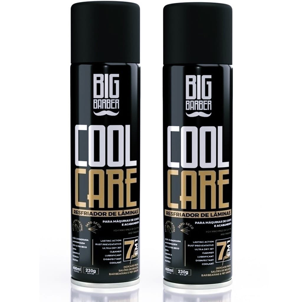 Resfriador De Lâminas Big Barber Cool Care 7 em 1 Plus 400ml/230g Caixa Com 2 Unidades