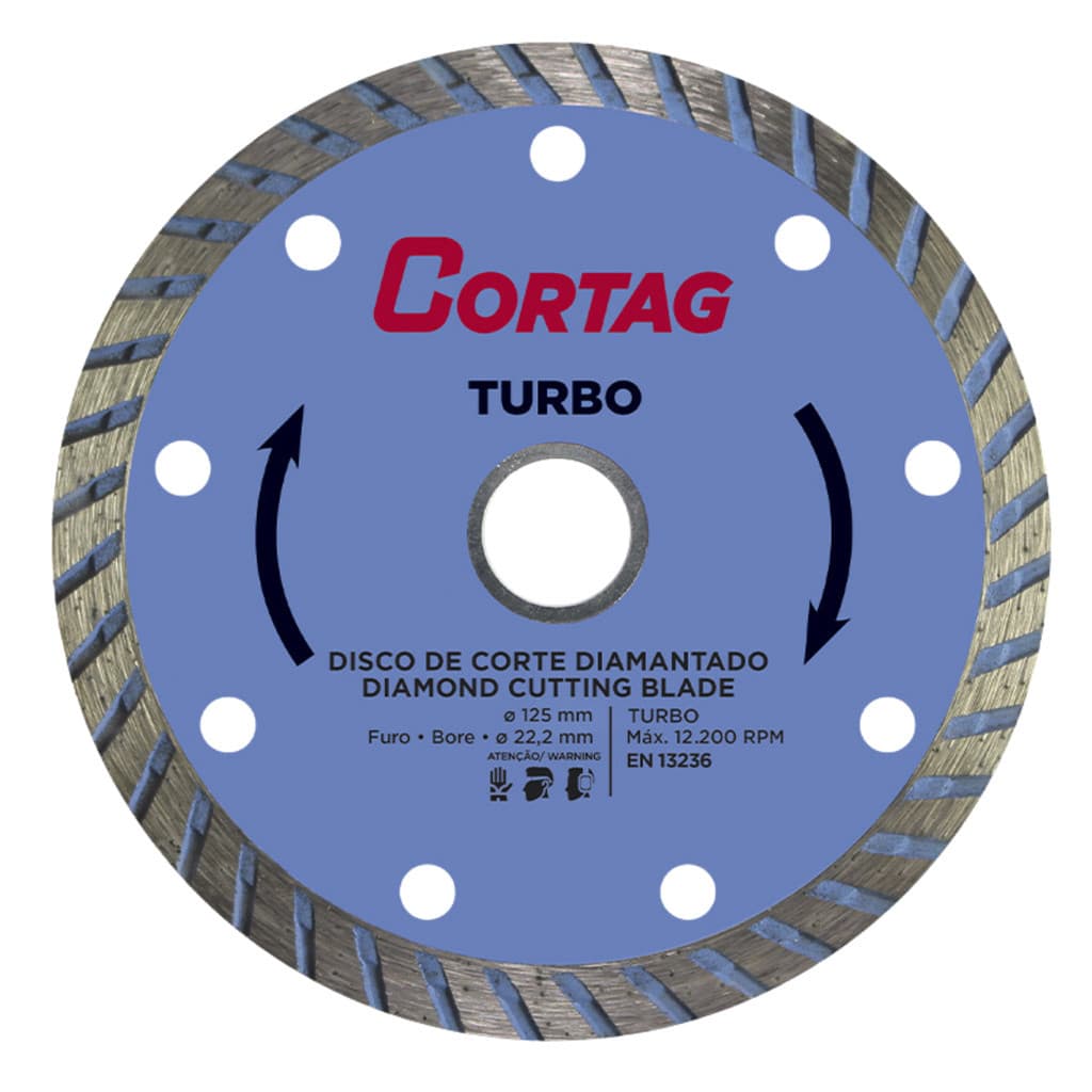 Disco Diamantado Turbo 200mm Furo 25,4mm - Cortag Cor Azul