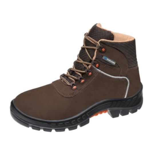Botina Nobuck Cadarço Bico Pvc Premier Marrom CA:41370 - MARLUVAS