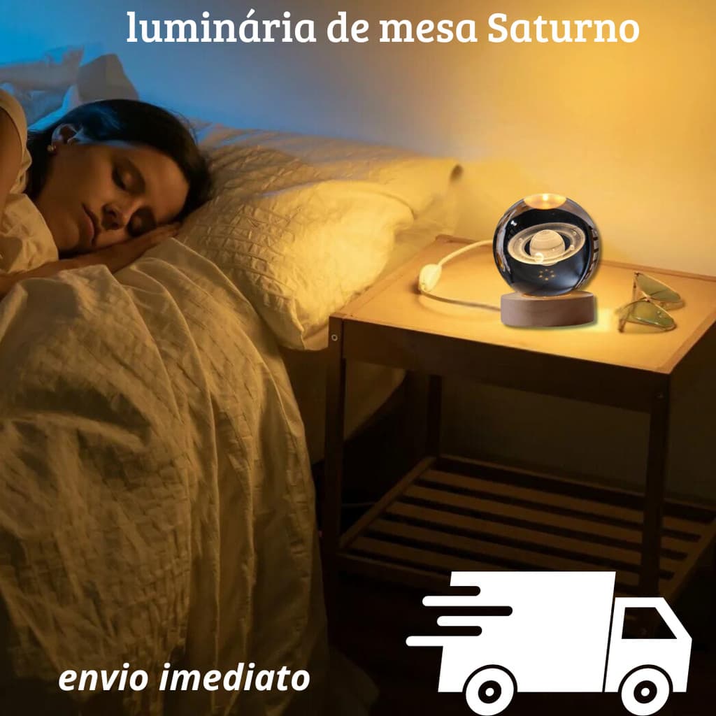 Luminária De Mesa Bola De Cristal Sistema Solar Galáxia /Luminária Bola De Cristal 3d Lua Galáxia Decoração de mesa