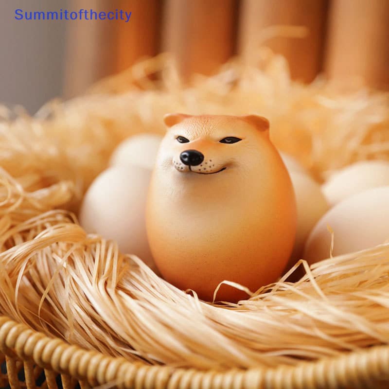 summitofthecity.br Shiba Inu Egg Shape PVC Desk Dog & Egg Union Decor - Fun Christmas Gift BR