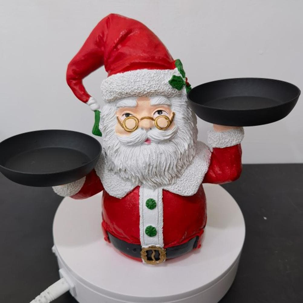 Natal Santa Boneco De Neve Placa Resina Lanche Bandeja Estatueta De Lanches Titular Para Jantar E Festa