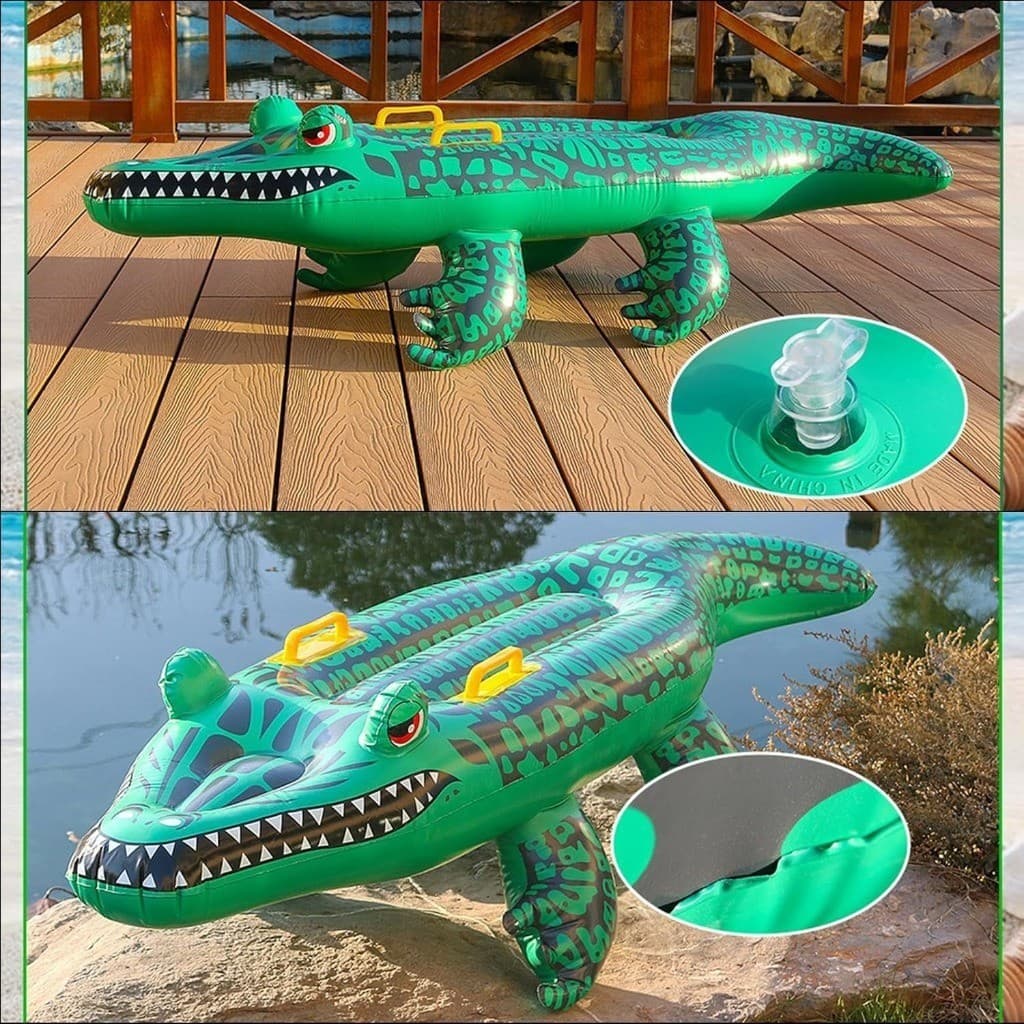 Boia inflável de jacaré para piscina 150cm