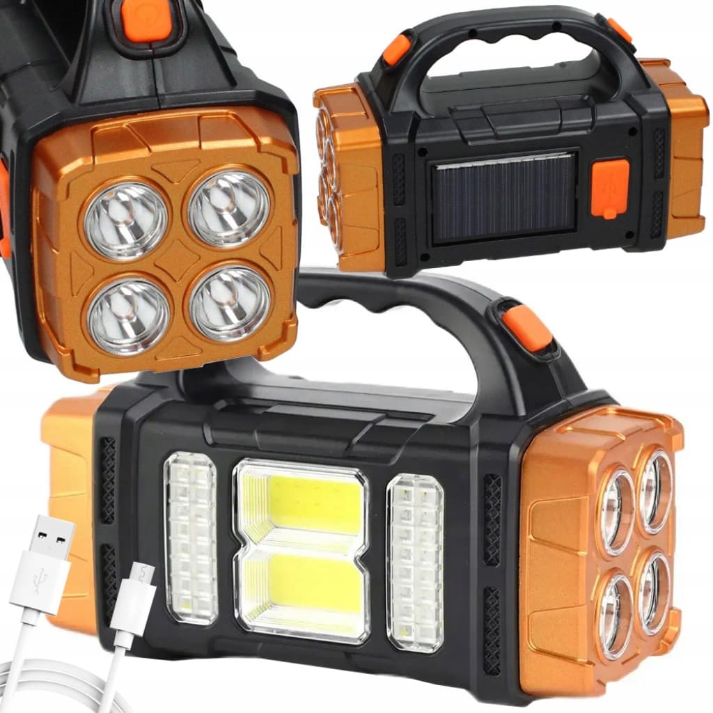 Lanterna Carregamento Solar e USB Portátil Recarregável LED Leo Store BR