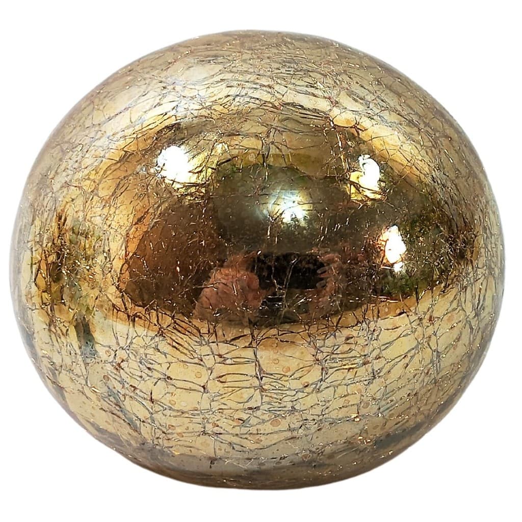 Bola Decorativa Vidro Craquelada Esfera Espelhada M ,nº8