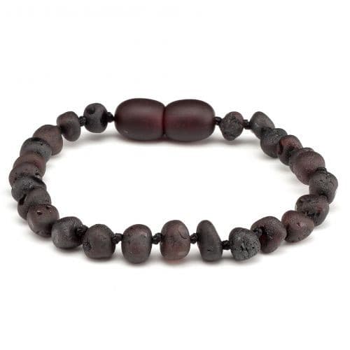 Pulseira de Âmbar Bebê Barroco Cherry Não Polido