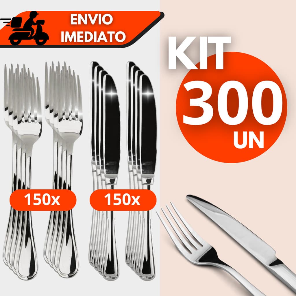 Kit 100/200/300 Peças Garfos e Facas - Aço Inox  Restaurantes Cozinha ou Buffets