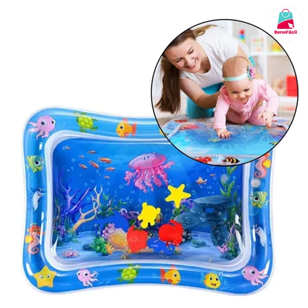 Tapete inflável colorido para piscina de bebê - Aprendizado e diversão