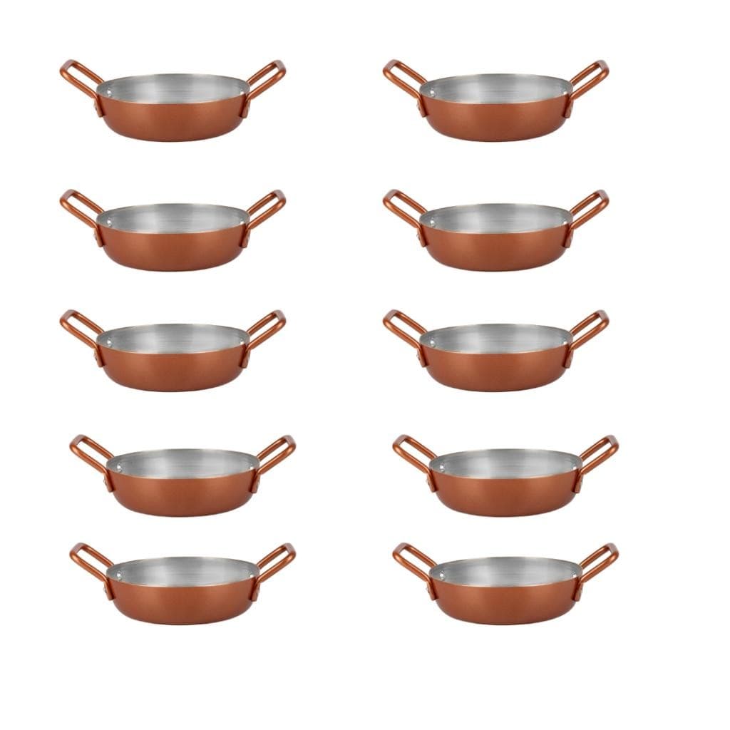 Kit 15 Frigideiras Pergaminho Mini Tacho Para Servir Em Restaurantes N°12 COR Cobre