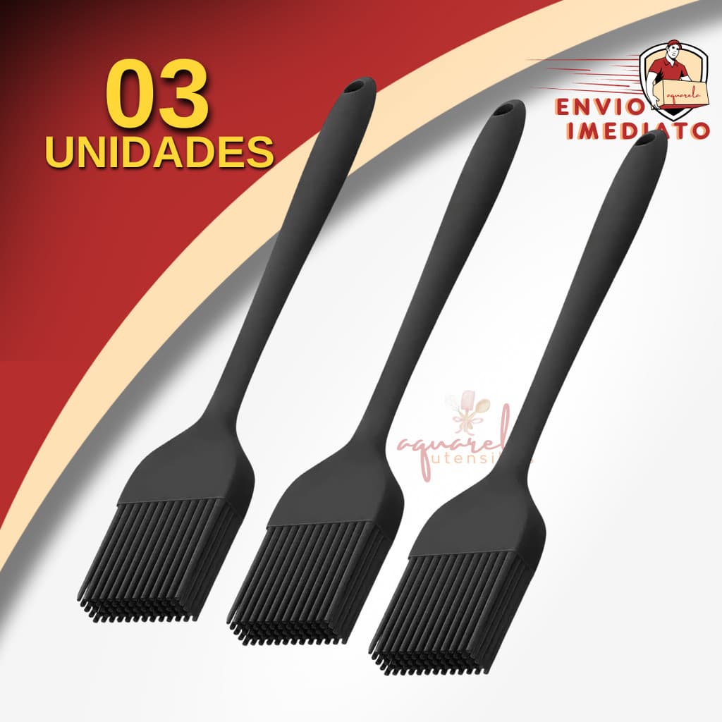 Pincel de Silicone Utensílio de Confeitaria Premium Para Untar Cozinha Culinária 25cm