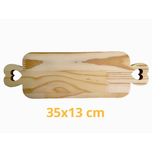 Tábua com alça para frios e decoração de mesa posta 13x35cm