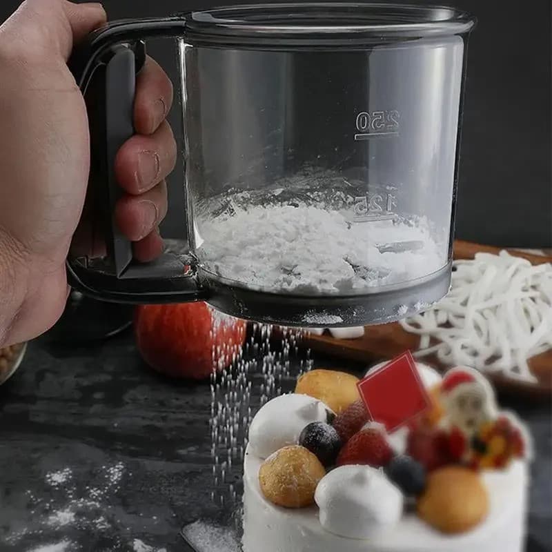 Filtro de Farinha e Tapioca Peneira de Copo Portátil para Preparos Rápidos