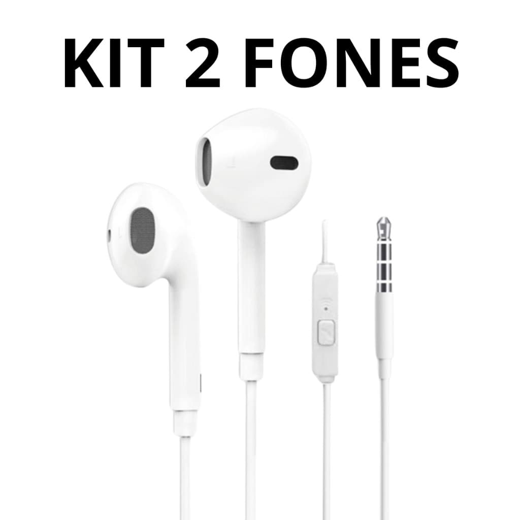 Kit 2 Fones de Ouvido P2 Com Fio e Microfone LE-0237/agol.d