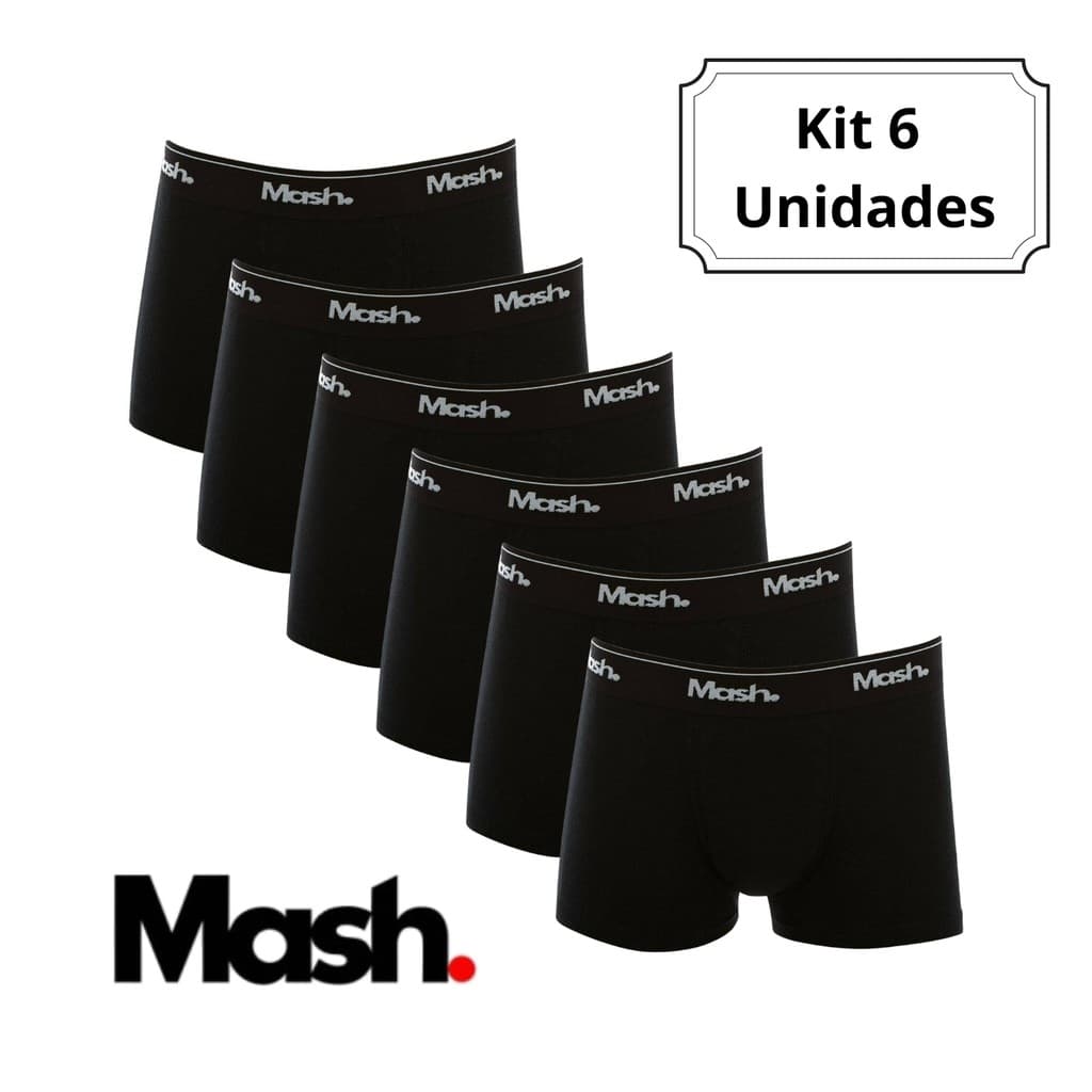 Kit 6 Cuecas Boxer Mash 110.04 Adulto Original Combo Promoção Sortido