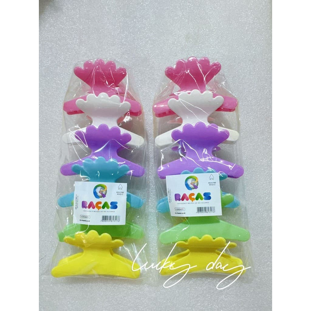 KIT 6 Piranhas Salão Para Cabelo Preto/Terra/Branco/Rosa/Bebe Ceifo/Tons De Rosa