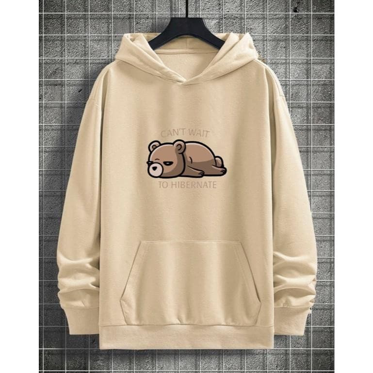 Moletom Canguru Com Capuz Masculino e Feminino Algodão Urso Hibernando