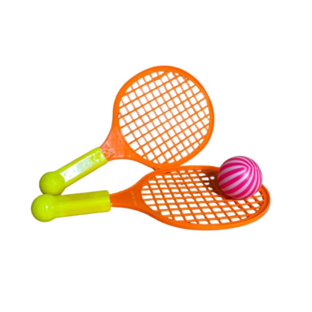 Kit Mini Raquetes de Plástico com Bolinha  Diversão Garantida para Crianças 20cm