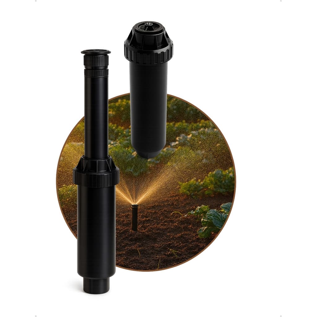 6x Aspersores Retráteis Automáticos 360° Irrigação Jardim Horta Grama Plantações Ajustável Jato Spray