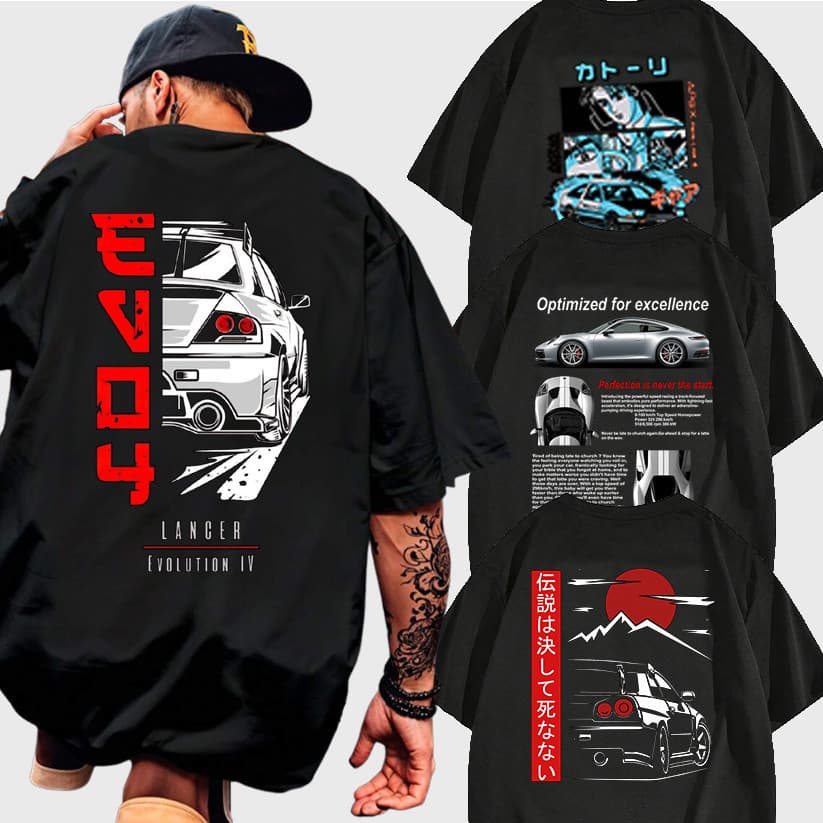 Camisa Camiseta Básica 100% Algodão Streetwear Plus Size Carros Japao Ram Verao