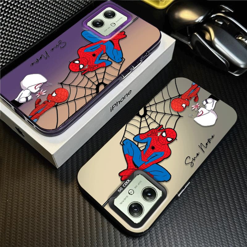 Capinha Capa Com personalizado Nome Spider-Man Para Motorola Moto G84 G60 G54 G52 G34 G30 G24 G22 G20 G10 G14 E22 E40