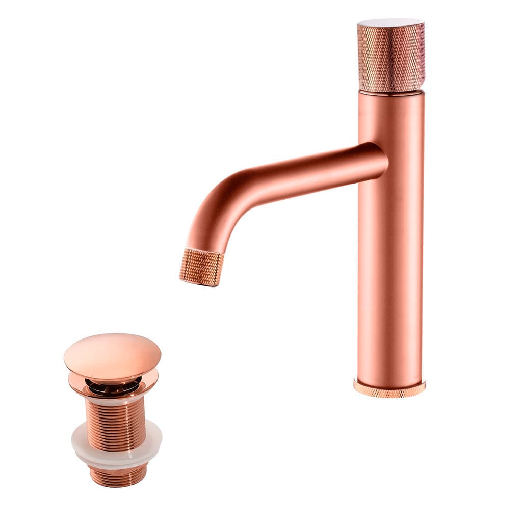 Torneira Misturador Monocomando Banheiro Rosé Gold Válvula click