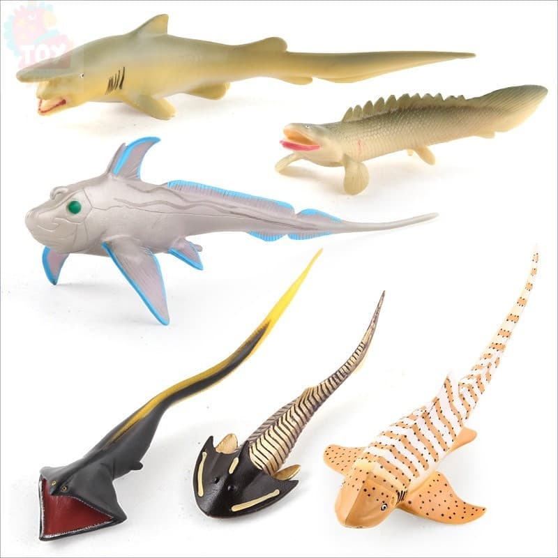 Simulação Cabeça Armadura Fish Espada Beijo Tubarão Prata Criatura Marinha Modelo De Brinquedo Mundo Subaquática Conjunto Animal Ornamentos