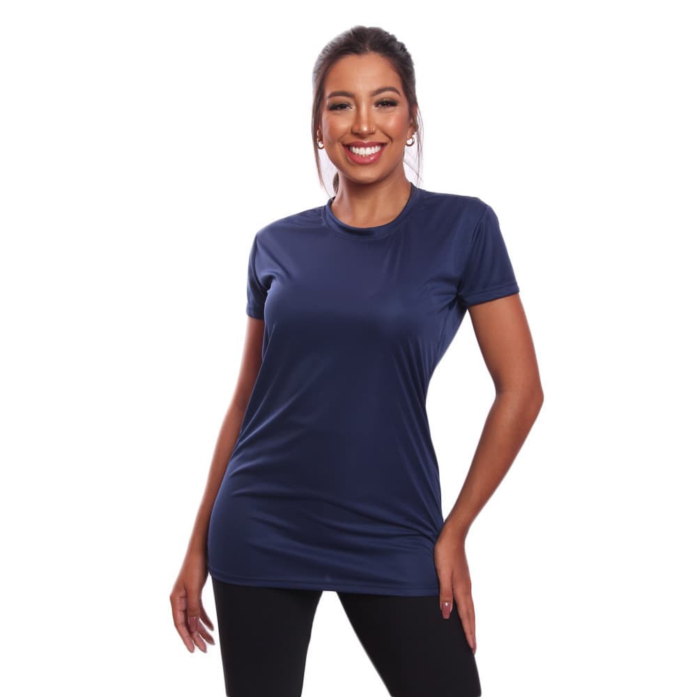 Camiseta Feminina Dry Manga Curta Proteção UV Slim Fit Básica Academia Treino Fitness