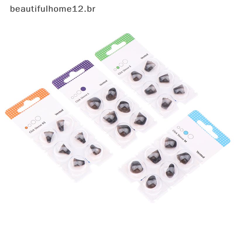 【beautifulhome12.br】 6Pcs White Silicone Open Fit Ear Tips Replacement for Hearing Aids SML Sizes .