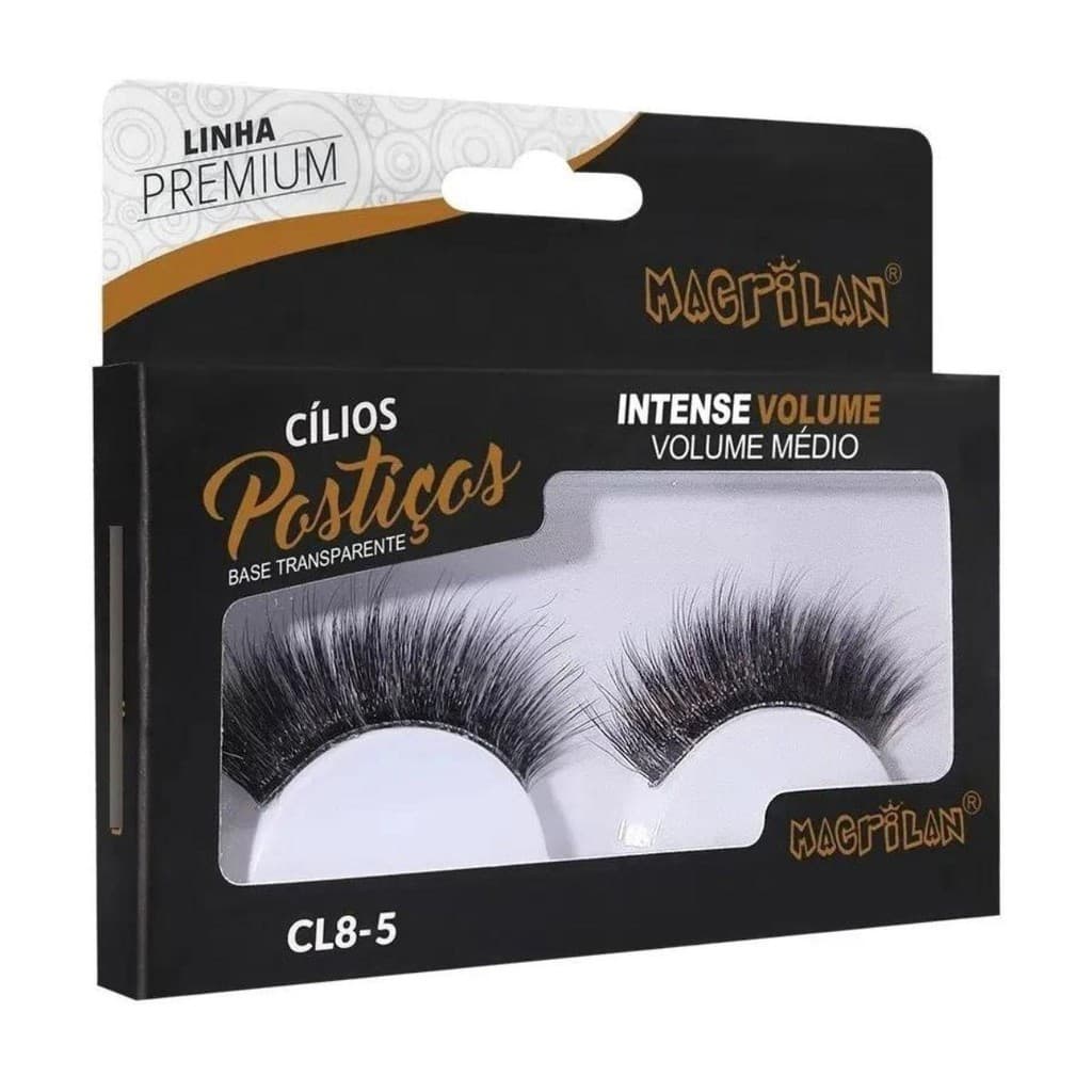 CÍLIOS POSTIÇOS MACRILAN INTENSE VOLUME VOLUME MÉDIO LINHA PREMIUM CL8-5