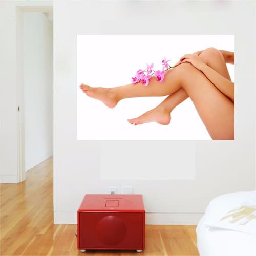 Adesivo Parede Estética Salão Depilação Pernas Flor Laser