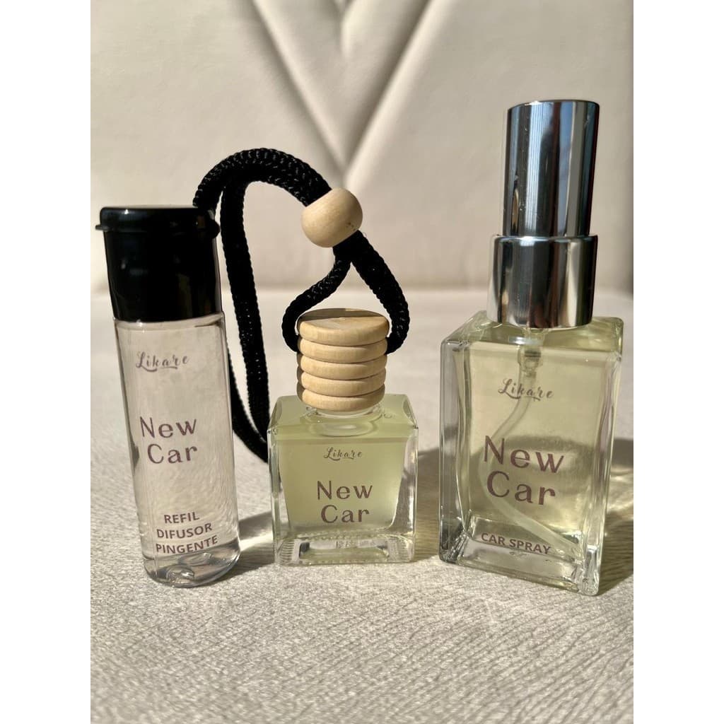 Kit Aromatizador Para Carro Pingente Spray e Refil Perfume Carro Novo