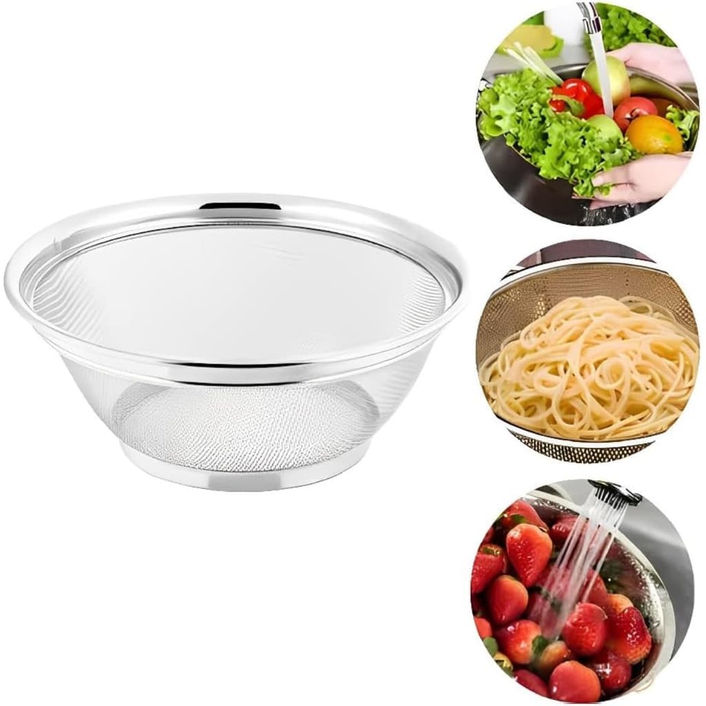 Escorredor Cesto De Inox Multiuso Para Frutas Alimentos Premium