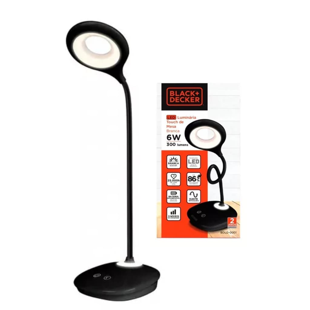 Luminária De Mesa Touch Luz Branca Elegante Bivolt Premium