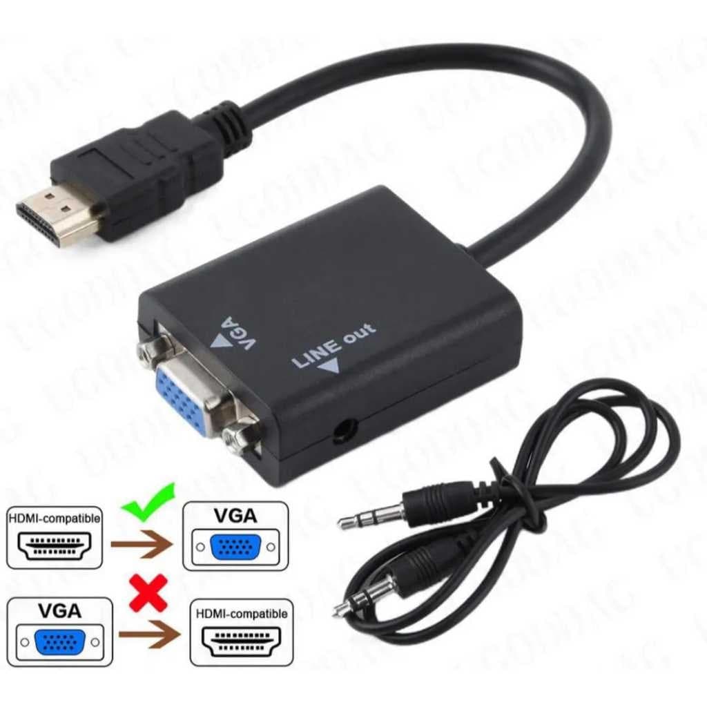 Cabo Adaptador HDMI p/ VGA + Áudio