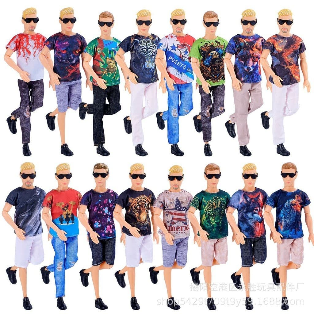 30cm acessórios de roupa de boneca KEN masculina, t-shirt, brinquedos para meninas, presentes para o dia das crianças