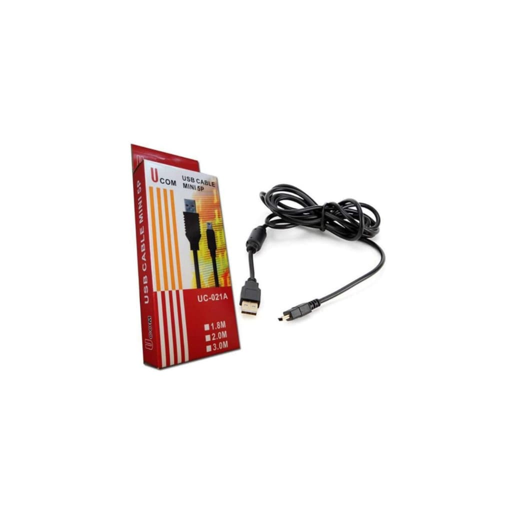 CABO USB PARA CARREGAR CONTROLE DE PS3 MINI 5P 1.8M 7&7 PRETO