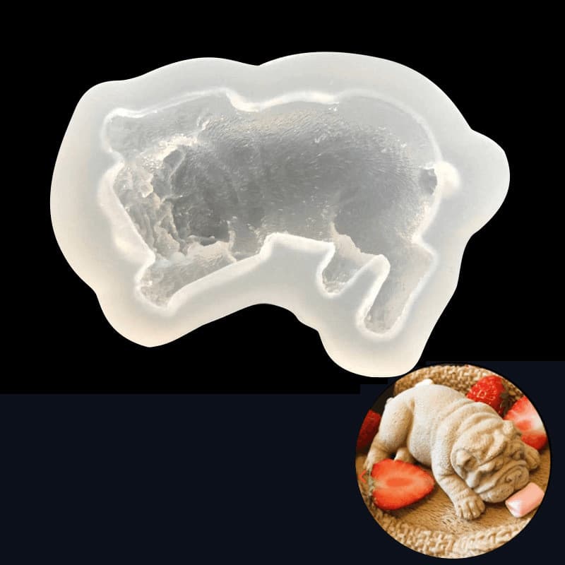 Shar Pei Forma Mousse Molde De Silicone 3D Dog Jelly Chocolate Sorvete Sentado Bolo De Cachorro Cozimento &