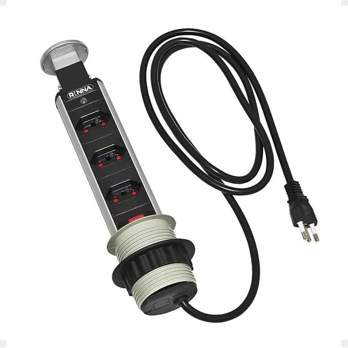 Torre de Tomadas Renna Multiplug com 3 Tomadas Prata