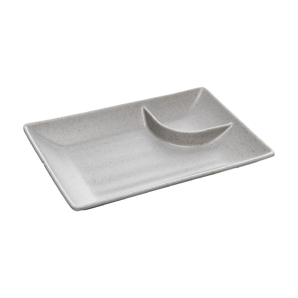 Prato para Sushi Melamina Molheira Granilite 19x12x3cm Lyor