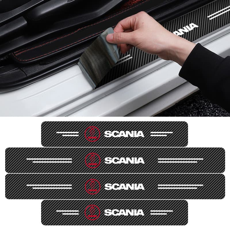 Adesivo De Proteção De Soleira De Porta De Fibra Rbon 4 Peças Acessórios De Carro Para SAAB Scania 93 95 9000 900 9-4X 2