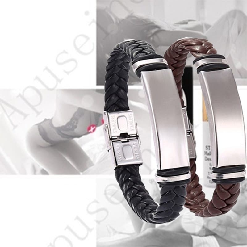 2026 Pulseiras De Casal Tecnologia Preta Pulseira Magnética Aprimorada Atualização De Couro Masculina Com A Qua