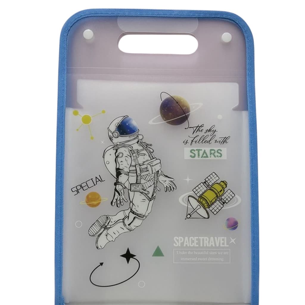 Pasta Arquivo Organizador Sanfonada A4 Porta Documento Liso Astronauta Infantil
