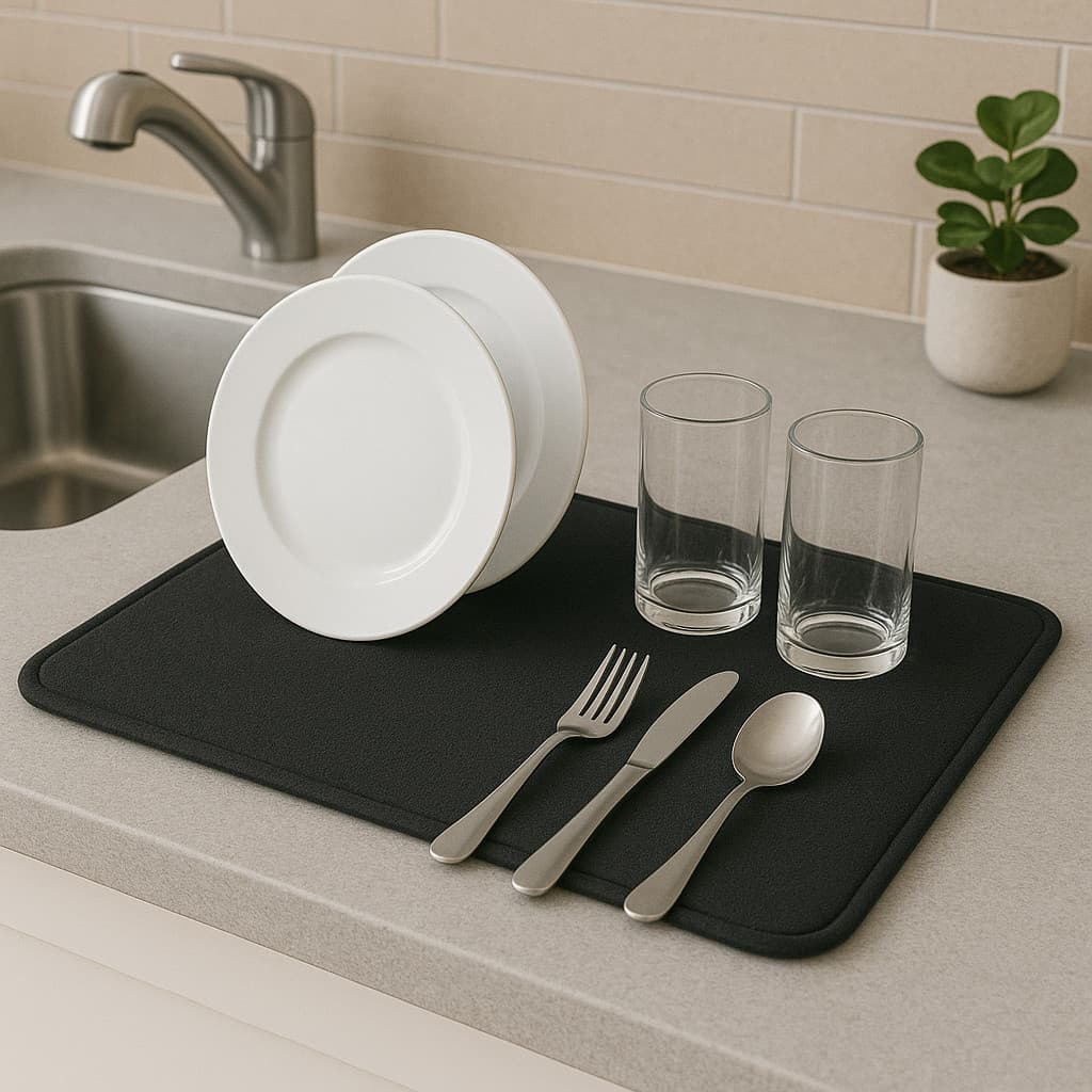 Tapete de Escorredor 70 x 35 para Louça em Microfibra Absorvente Cozinha Anti Respingo Pia