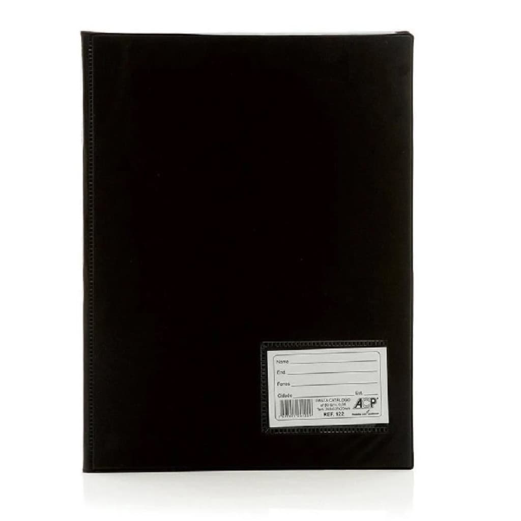 Pasta Catálogo Preta c/ 50 Envelopes Plásticos Finos - ACP