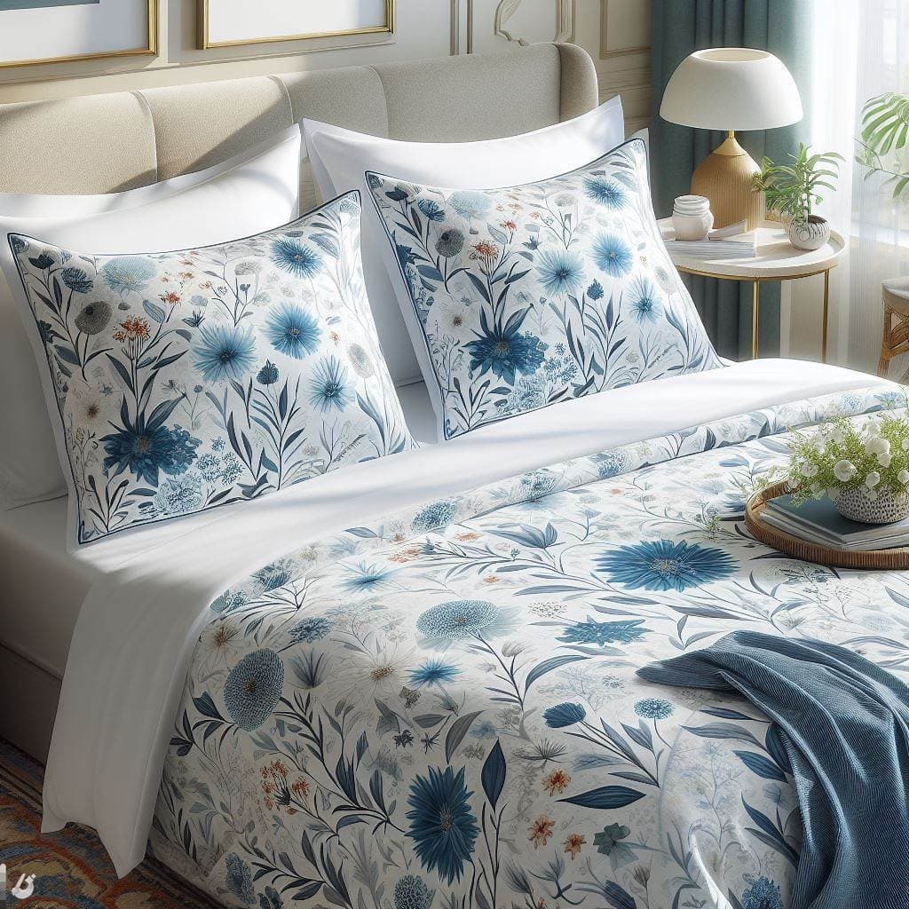 JOGO DE LENÇOL CAMA CASAL BOX 3 PEÇAS COM ELÁSTICO - 2 FRONHAS + BAINHA ESTAMPADO 100%POLIÉSTER 180F