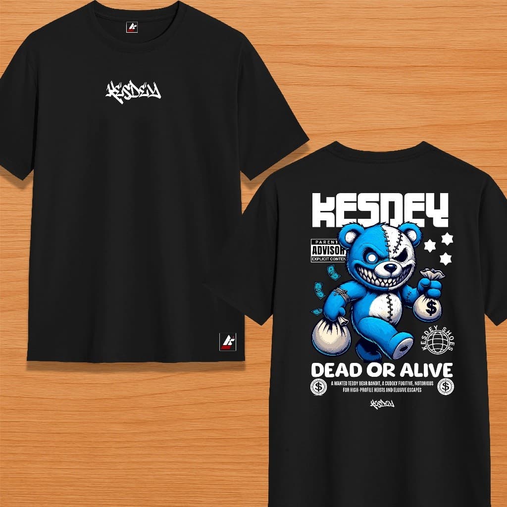 CAMISETAS T-SHIRT UNISSEX STREETWEAR URSO DEAD OR ALIVE KESDEY