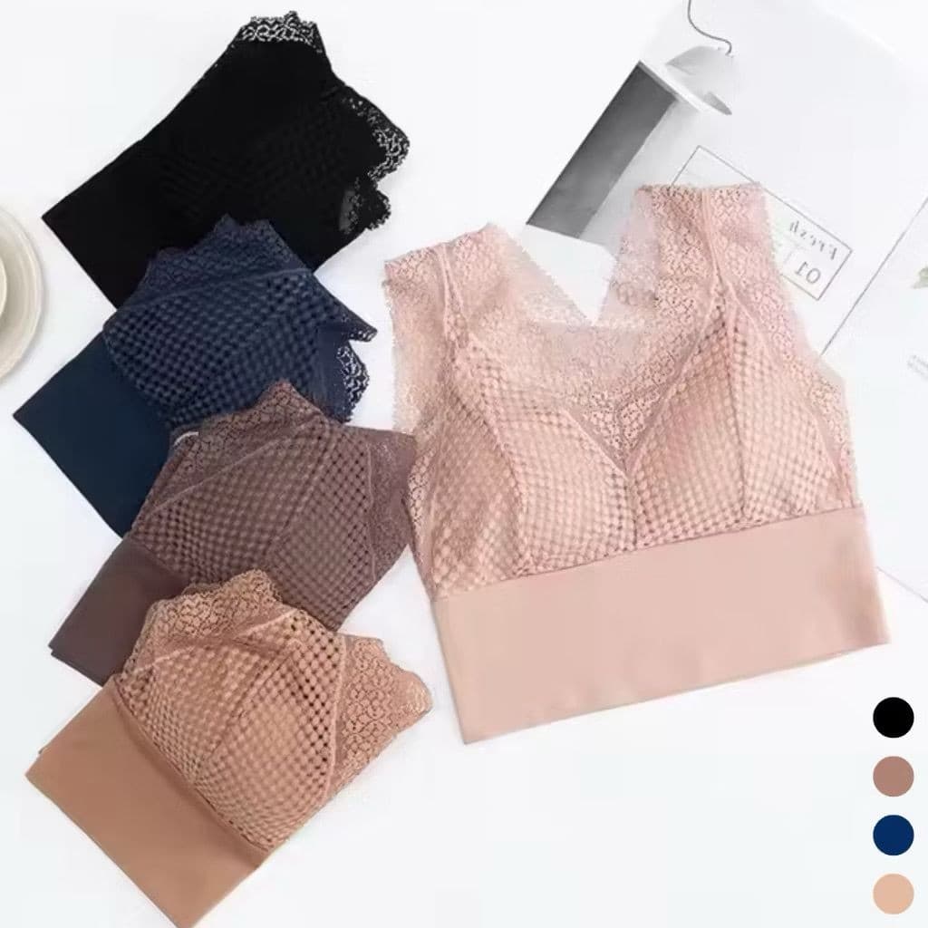 Kit 2 Top Cropped de Renda Feminino Elegante Moda Casual e Festa com Bojo